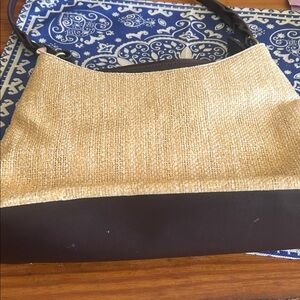 Ettianne Aigner vintage hobo bag small with straw base and leather strap